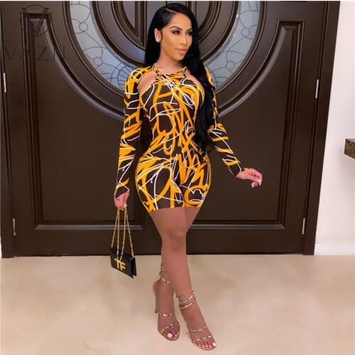 VAZN 2021 New Special Striped Hollow Out Full Sleeve Bandage Young Sexy Soft Daily Simple High Waist Women Pencil Playsuits