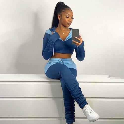 Tracksuits WomenS Matching 2 Two Piece Set Long Sleeves Sweatshirt Sportswear Trousers Suit For Autumn 2021 Legging Pants