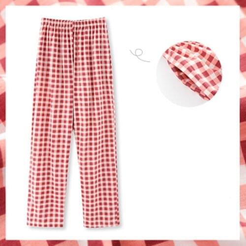 Winter Sleep Bottom Women 100% Cotton Long Pant Home Pajamas Long Pants Big Size Casual Fashion Plaid Sleepwear kPaCotAkoWka