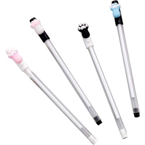 1 Pcs Cats Claw Neutral Pen Full Needle Tube Head Black Signature Pen Students Write Black Pen Kawaii Stationary Wholesale