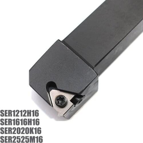 1pc SER1212H16 SER1616H16 SER2020K16 SER2525M16 Right Thread Turning Tool Alloy steel outer round tool holder without insert