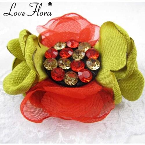 10PCS/LOTWomen Hair clips hair ornaments Bridal Flower yarn Wedding Girl hair hairpin Decoration Cloth brooch pin Accessories