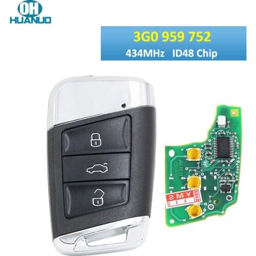 3 Button 3G0 959 752 Smart Remote Car Key 434MHz ID48 Chip for-Volkswagen Magotan Superb A7 Passat B8 2015 2016 2017 2018