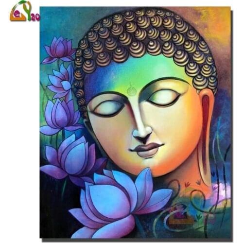 5d Diy Diamond Painting Buddha With Lotus Full Drill 5D DIY Diamond Embroidery Cross Stitch Mosaic Handmade Home Decor Gift