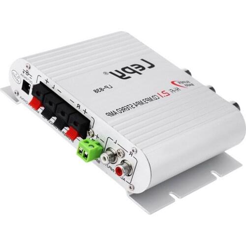 Car HI-FI Digital Amplifier LP-838 DC12V 20W Mini USB FM CD MP3 Player Car Accessories 2.1 Channel
