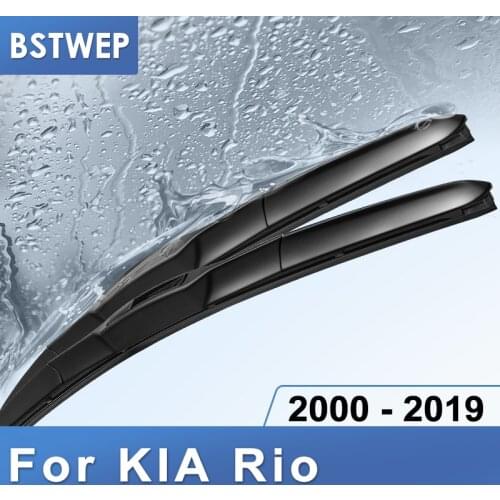 BSTWEP Hybrid Wiper Blades for KIA Rio DC / JB / UB Fit Hook Arms From 2000 to 2017