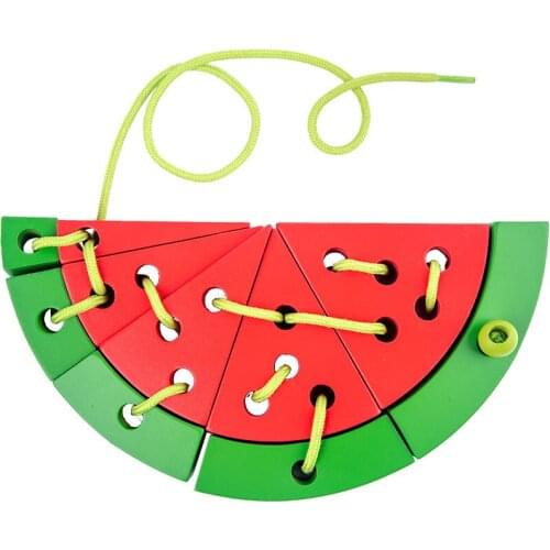 Wooden Watermelon Stringing Game Baby Montessori Fine Motor Training Kindergarten Children Enlightenment Educational Toy Gifts