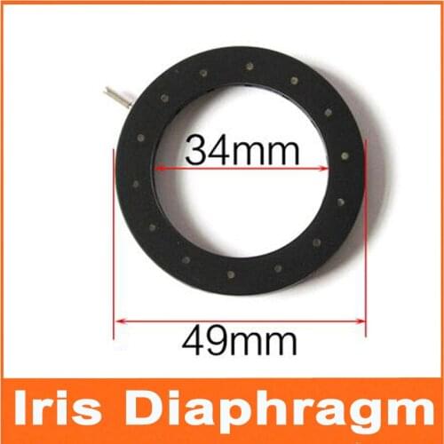 1pc 1.5-34MM Zoom Adjustable Iris Aperture Diaphragm for Microscope Digital Camera Telescope with 14 Blades