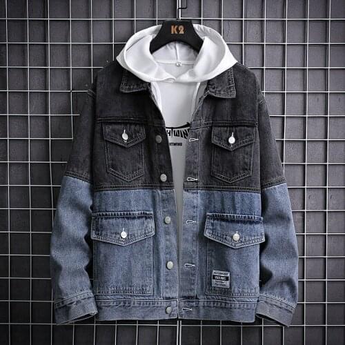 2021 New Denim Jacket Spring/ Autumn Trendy Mens Jeans Ins Casual Retro Cowboy Coat Motorcycle Streetwear M-3XL Size
