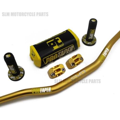 1 1/8" Fat Bar 28MM Handlebars+Grips+Bar Clamps+Bar Pad Motorcycle MX Motocross Pit Dirt Bike Fit For EXC CRF YZF250 RMZ