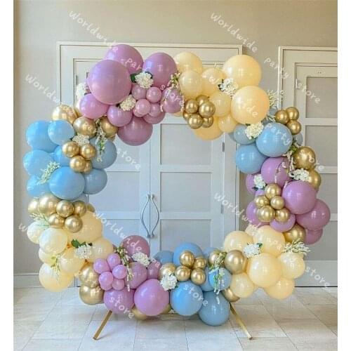 Chrome Metallic Party Globos 110pcs Macaron Purple Balloons Garland arch Kit Gold for Baby Shower Adult Wedding Party Decoration