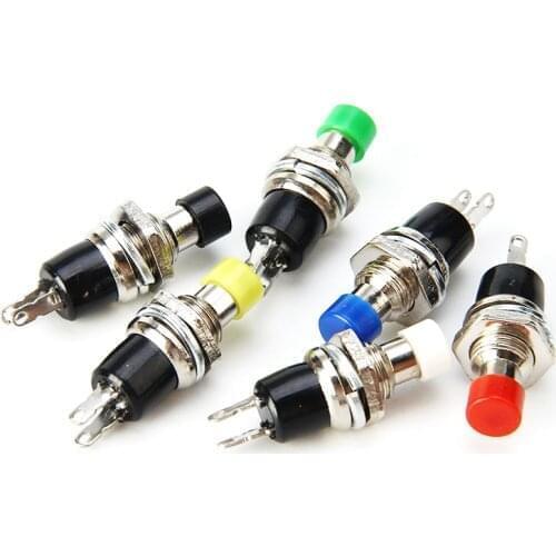 Momentary Push Button Switch 100pcs 7mm &100Pcs 12mm ON OFF Self Reset Plastic Switches 2 Pin Normally Open PBS-110 PBS-33b