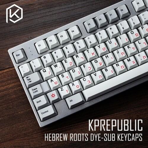 Kprepublic 139 Hebrew root font letter Cherry profile Dye Sub Keycap Set PBT for gh60 xd60 xd84 cospad tada68 rs96 87 104 fc660