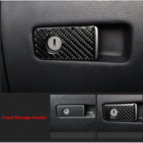 LHD Real Carbon Front Passager Storage Door Handle Cover Trim fit for Infiniti Q50
