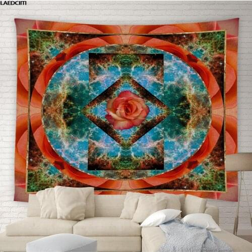 Mandala Psychedelic Starry Sky Tapestry Abstract Floral Pattern Background Aesthetics Wall Hanging Living Room Bedroom Decor