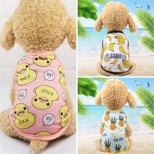 Cute Chihuahua Dog Clothes Summer Dog Vest Cartoon Tshirt For Small Dogs Clothes Puppy Yorkshire Terrier Ropa Perro Pet Clothing