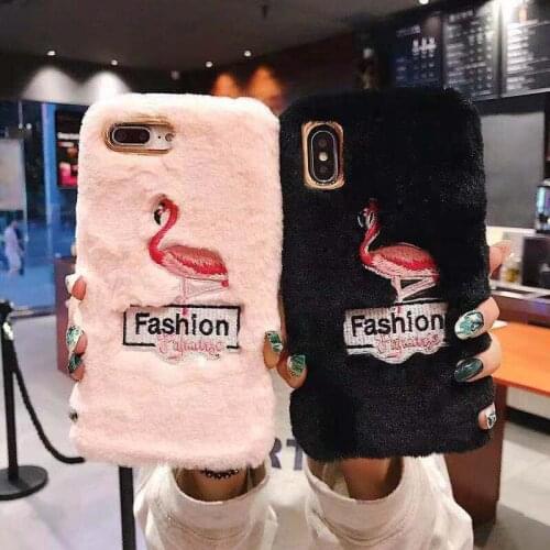 Plush Flamingo Silicone All-inclusive Case for VIVO X7plus/Y55/Y66/Y67/X9/X9S/X9plus/X9Splus/Y69/X20/X20plus/X23/Y79/Y71/Y85/Y83