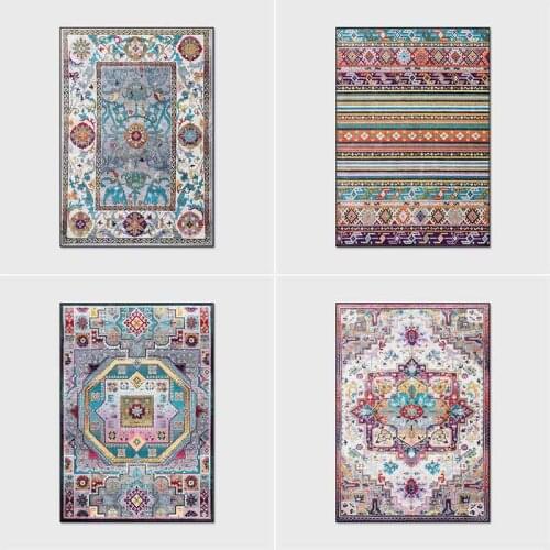New Retro Bohemian Style Rug Colorful Persian Geometric Ethnic Carpets forr Living Room Bedroom Area Rugs Home Kitchen Floor Mat