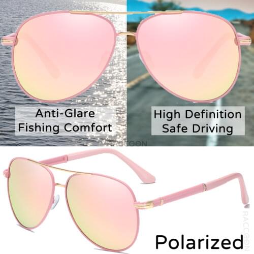 New Fashion Pilot Sun Glasses Vintage Men Women Metal Frame Driving Polarized Sunglasses Uv400 Round Pink Mirror Goggle