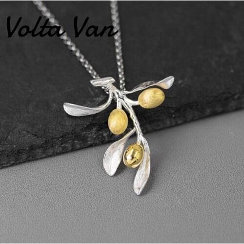 Volta Van Pendant Necklaces 925 Sterling Silver 2021 New Elegant Nature Olive Leaf Luxury Jewelry Concise Casual Silver Necklace