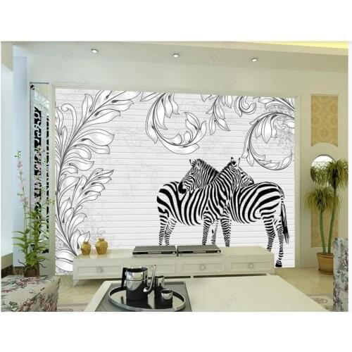 Custom photo wallpaper for walls 3 d mural European pattern animal zebra living room background wall papers decoration painting