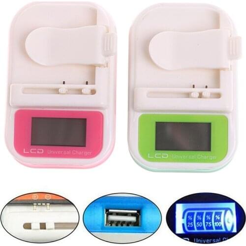 Hot Mobile Universal Battery Charger LCD Indicator Screen For Cell Phones USB-Port