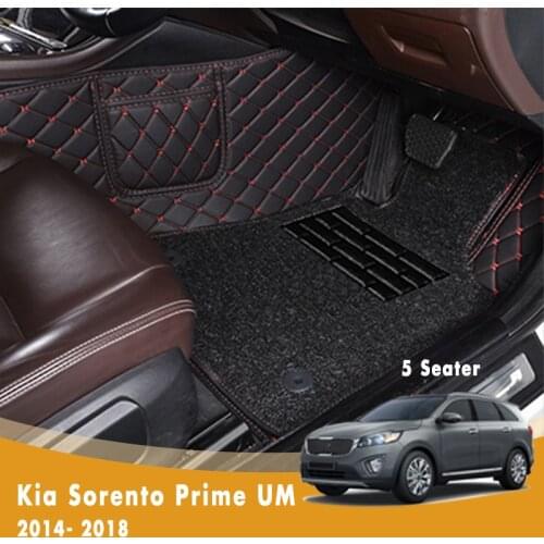 RHD Luxury Double Layer Wire Loop Car Floor Mats For Kia Sorento Prime UM 2015 2016 2017 2018 2019 (5 seats) Auto Foot Carpets