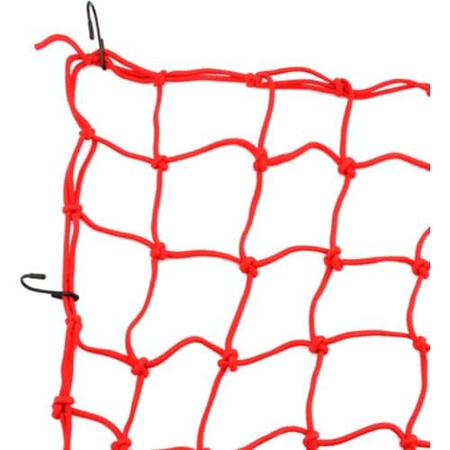 Bungee Cord Cargo Net Motorcycle Helmet Mesh Storage Tie Down Holder Red 40*40cm
