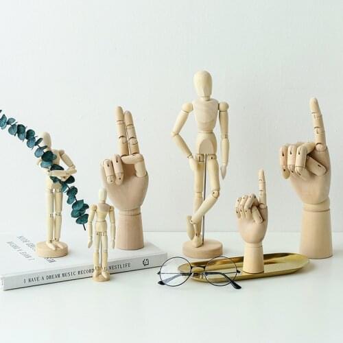 Modern Minimalist Solid Wood Home Decoration Ornaments Entrance Room Ornaments Sketch Sketch Joint Hand Model Mannequin