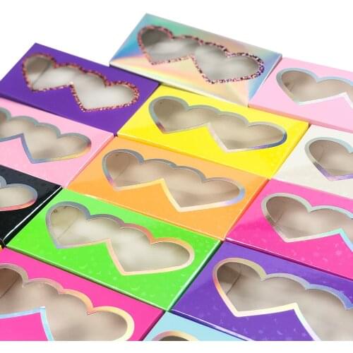 New 50/pcs Wholesale Paper False Eyelash Packaging Box Lashes Box Packaging Custom Logo Faux Cils 25mm Mink Eyelashes Pink Cases