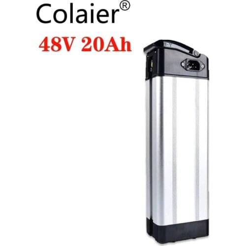 Colaier 48V 20Ah Bottom Discharge electric bike bicycle 48V lithium battery silver fish ebike battery with 20A BMS