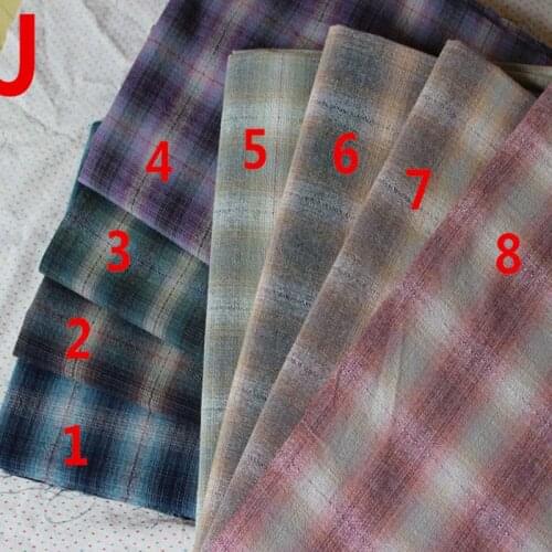 Japanese Yarn Washed Dyed Cotton Fabric Sewing Patchwork Purse Quilting Craft Fabric For Sewing Doll clothes Quilt cloth 50*140