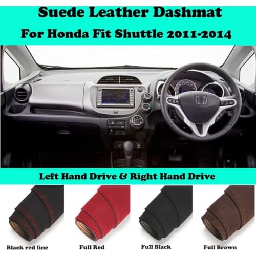 For Honda Fit Shuttle 2011 2012 2013 2014 Suede Leather Dashmat Dashboard Cover Pad Dash Mat Carpet Car-Styling Accessories