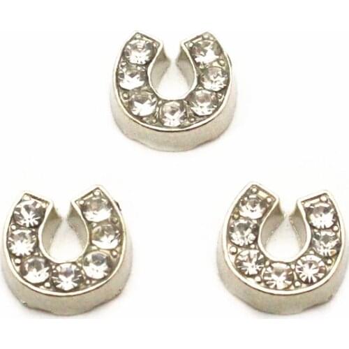 10pcs/lot Charms horseshoe Floating Charms crystal Floating Memory charms Lockets DIY Jewelry