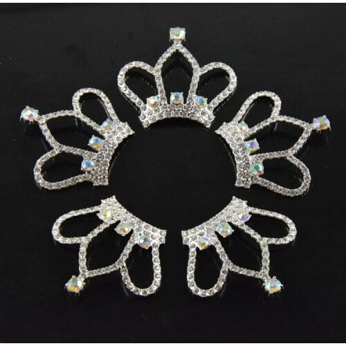 10pcs/lot Princess Crown Alloy Rhinestone Buttons DIY Hair Accessories Free Shipping PJ07