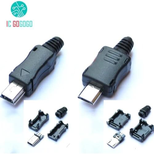 10pcs Mini Micro USB Male Connector Plug Interface DIY Kits Data Cable Charging Wire Terminal Block Adapter Charger Socket
