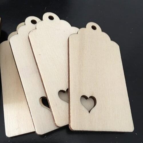 10pcs Kraft Wood Tags Craft Hang Tags with Jute Twine, Writable Display Labels for Gifts, Wedding Valentines Day Tags