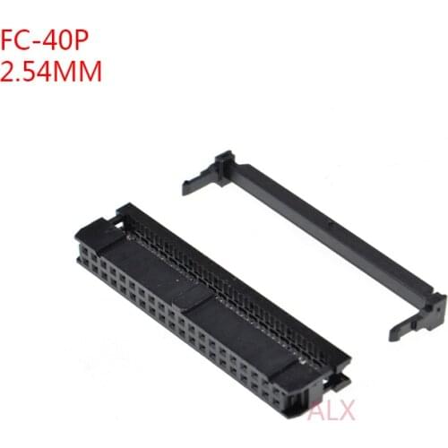 10PCS FC-40p IDC SOCKET pitch 2.54MM JTAG ISP PLUG CONNECTOR DOUBLE ROW FEMALE 2x20PIN 40PIN 40P FOR IDC BOX HEADER for cable