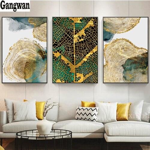 3pcs Leaf Trunk Texture Abstract Diamond Painting Full drill Square Round Diy diamond Embroidery Diamond Mosaic Crystal Painting