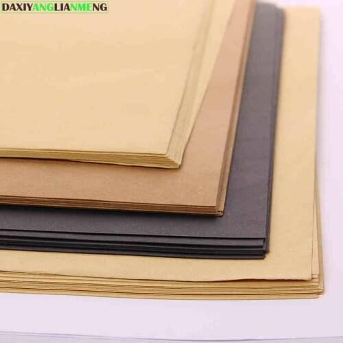 50pcs/lot A4 size 21x29.7cm Kraft/Black card paper 200/250/300/400gsm gift packing cardboard DIY model party wedding decorations