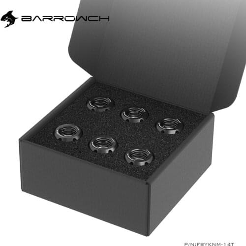 1 Set ,6PCS BARROWCH Helm 10x14MM Hard Tube Hand Compression Fittings For Computer Case Liquid Building G1/4'' ,FBYKNM-14T