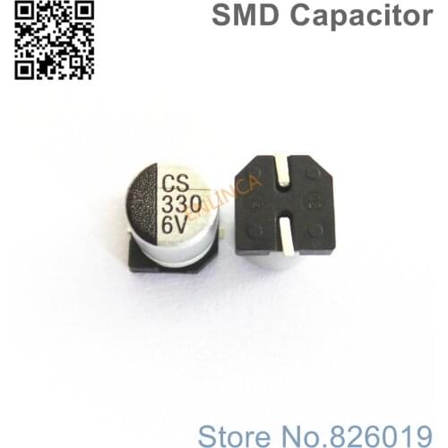 6pcs/lot 6.3V 330uf SMD Aluminum Electrolytic Capacitors size 6.3*7.7 330uf 6.3V