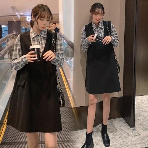 6053# Maternity Clothes Stylish Sweety 2Pcs Maternity Dress Set Clothes for Pregnant Women Pregnant Women Suit