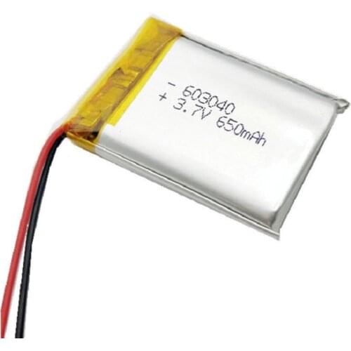 3.7v 650mah battery 603040 lithium ion li-polymer battery For PAD DVD E-book bluetooth headset Rechargeable battery accumulator