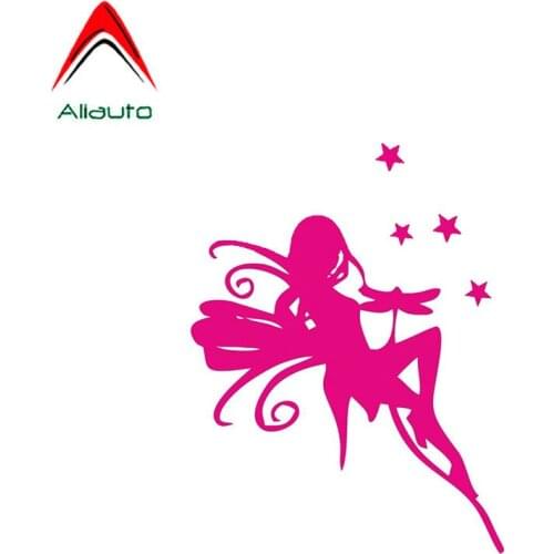 Aliauto Cartoon Car Sticker Fairy with Stars Pretty Girl Automobiles Motorcycles JDM PVC Decal for Logan Lada Peugeot,15cm*11cm