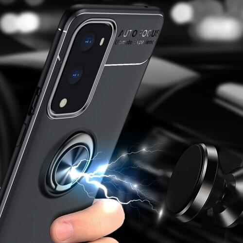 Car Magnetic magnet Case For Oneplus 9 Pro Ring Holder Finger Grip Soft TPU Cover