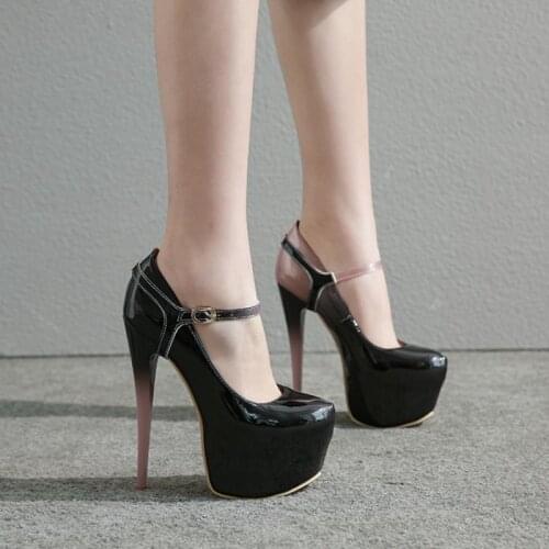 BLXQPYT Fashion Sexy Two wear Single Women Shoes High Heels16cm Pumps Platform wedding party Shoes Woman large size 33-50 YM-156