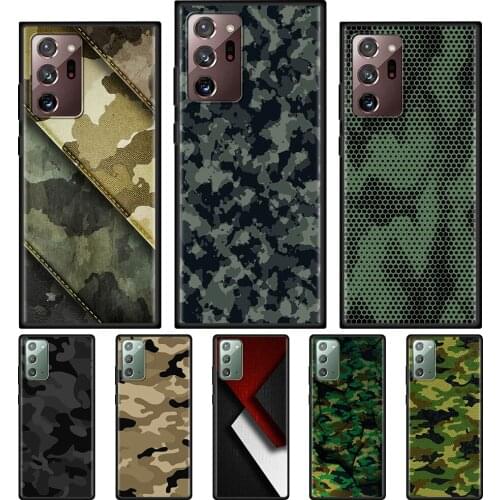 For Samsung Galaxy Note 20 10 Ultra 10Lite 9 8 Black Back Soft Cover Camouflage Pattern Camo Military Army Shell 10Plus Funda