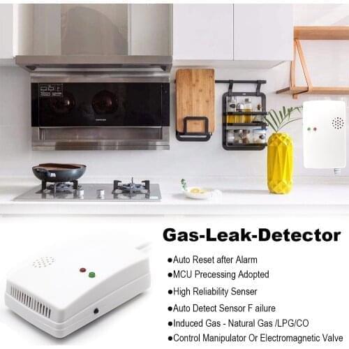 Combustible Gas Leak Detector Natural Gas Alarm Sensor Practical Home Security Lpg Leakage Detector 220V AC or 12V gas sensor EU