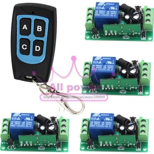 DC12V 1ch 1channel Wireless Remote switch Remote Control System RF ON/OFF 315MHZ/433MHZ